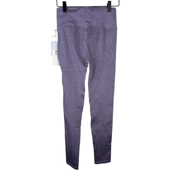 Good American Ribbed Leggings NWT Size 1/2 Dusty Violet Compression Yoga Pants - Picture 9 of 13